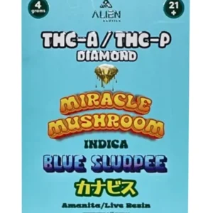 Blue Slurpee Alien Exotics Miracle Mushroom THC-A x THC-P Blend Disposable Vape 4G