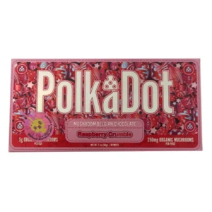 Raspberry Crumble PolkaDot Mushroom Belgian White Chocolate 250mg Per Piece